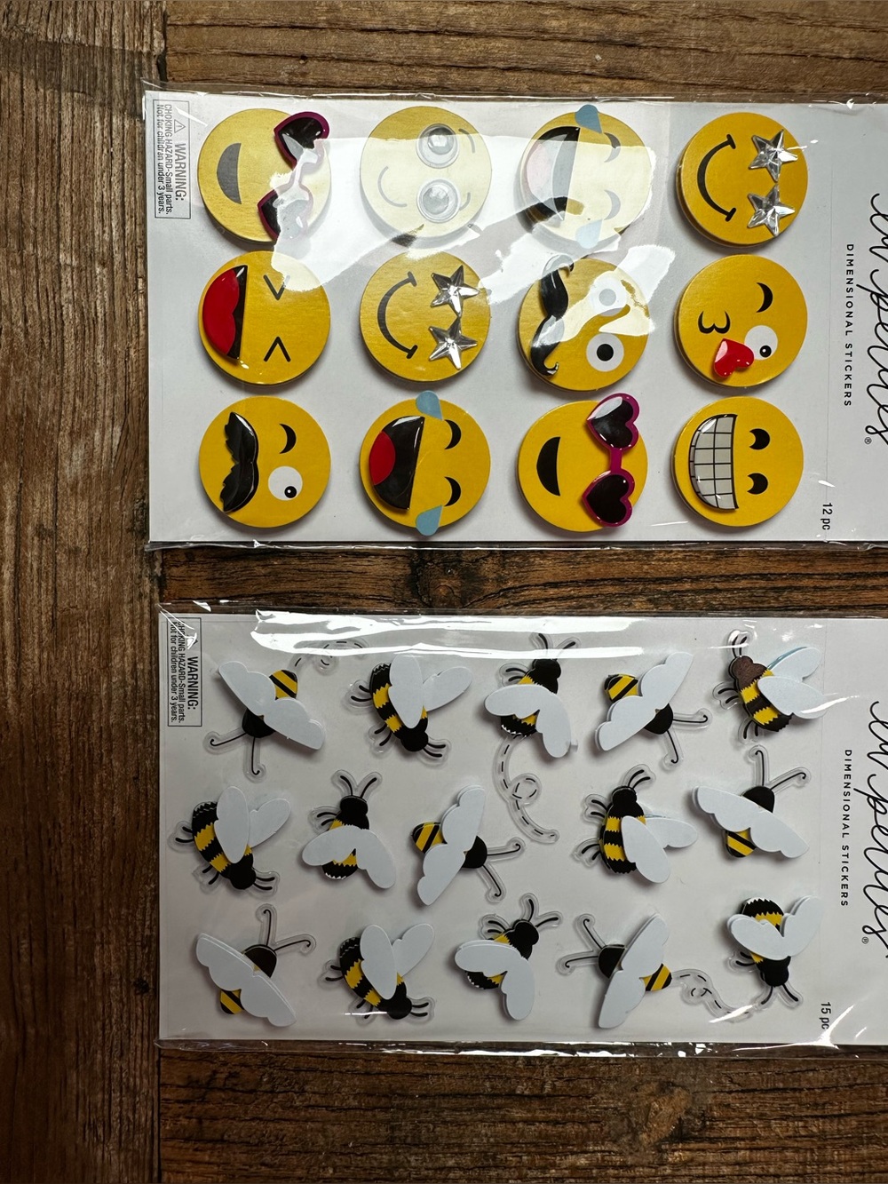 Kids Emoji & Bee Sticker Duo Pack - Yellow